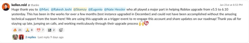 Slack testimonial about effective incident resolution