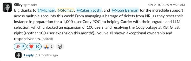 Slack testimonial praising automation and efficiency gains